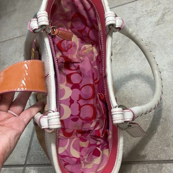 Vintage Coach Straw Bag with Daisies A04K-4443 Limited Edition/Rare - Picture 3 of 16